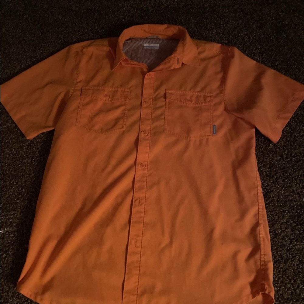 Columbia Orange Casual Button Down Shirt